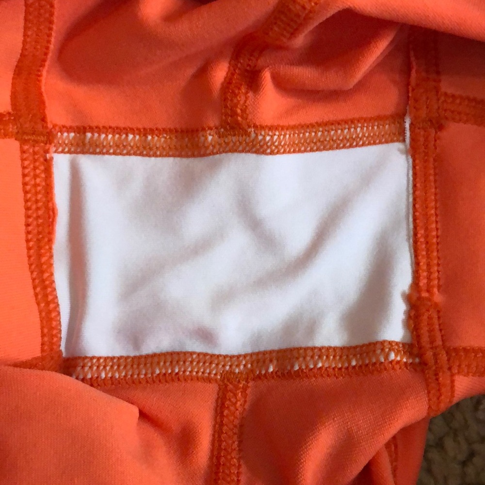 Women’s Athletic Shorts - Coral Orange Stretch Performance - Picture 3 of 4